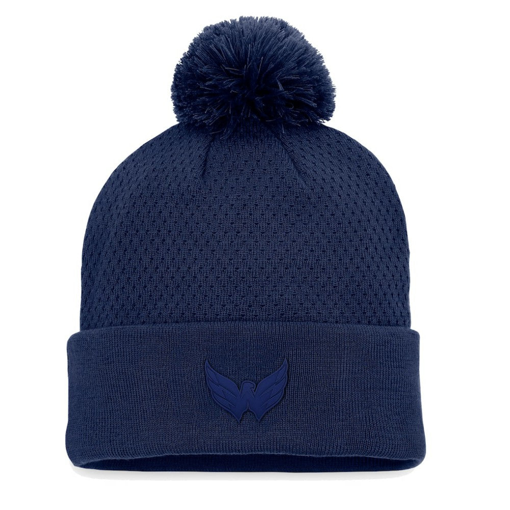Washington Capitals Fanatics Women's Authentic Pro Road Cuffed Knit Hat with Pom Outlet