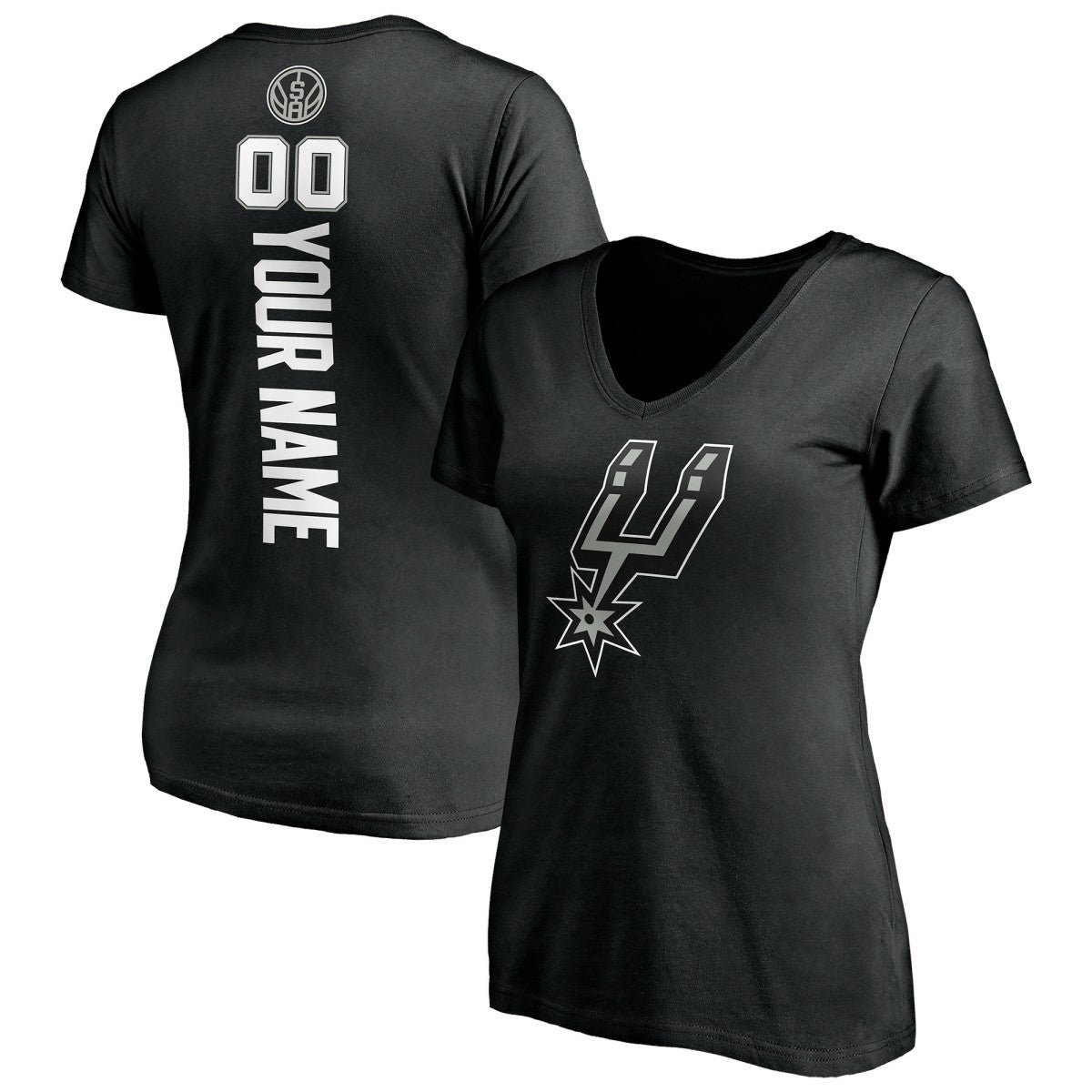San Antonio Spurs Women's Personalized Playmaker Team V-Neck T-Shirt Online