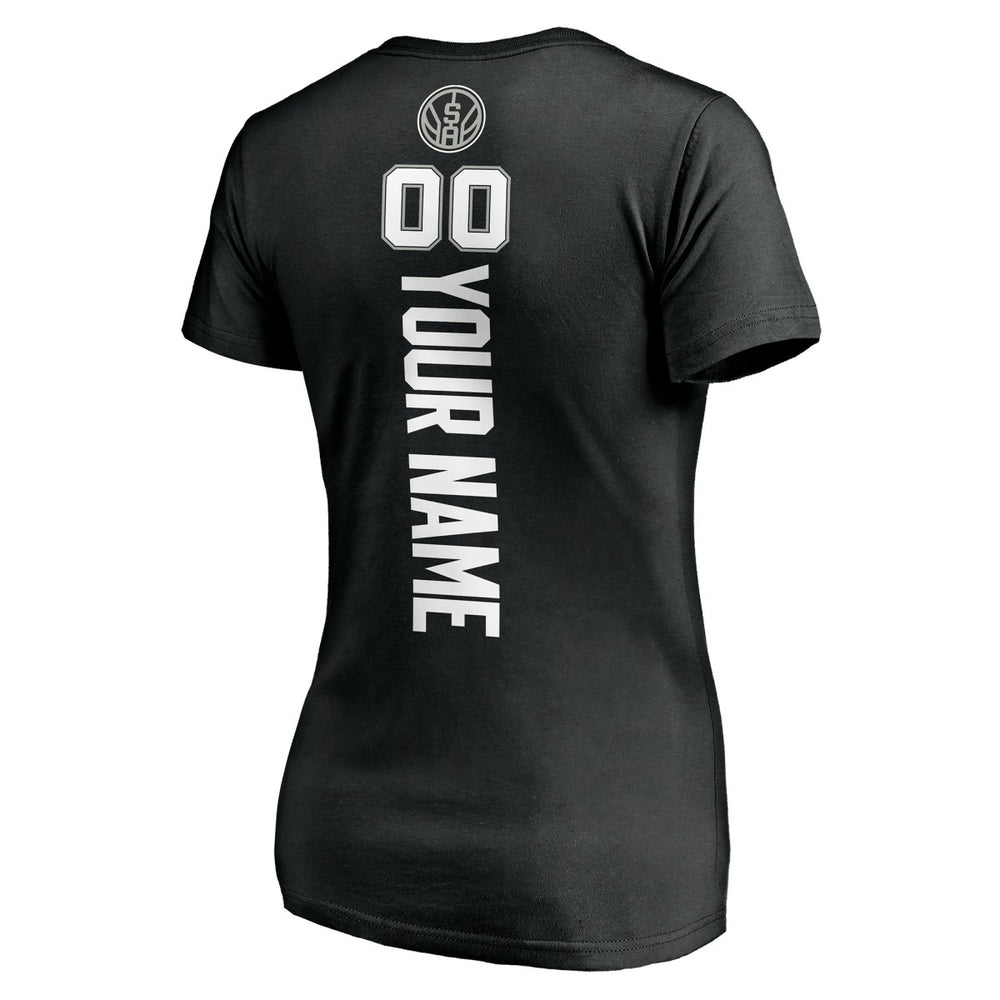 San Antonio Spurs Women's Personalized Playmaker Team V-Neck T-Shirt Online
