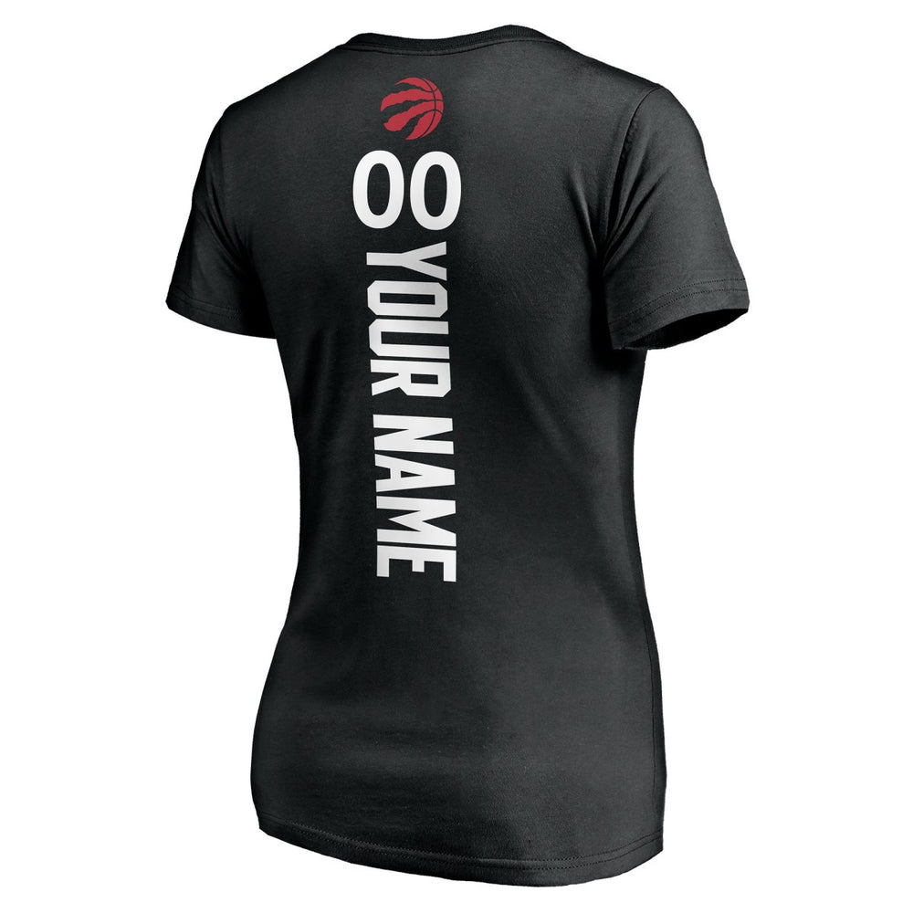 Toronto Raptors Women's Personalized Playmaker Team V-Neck T-Shirt New