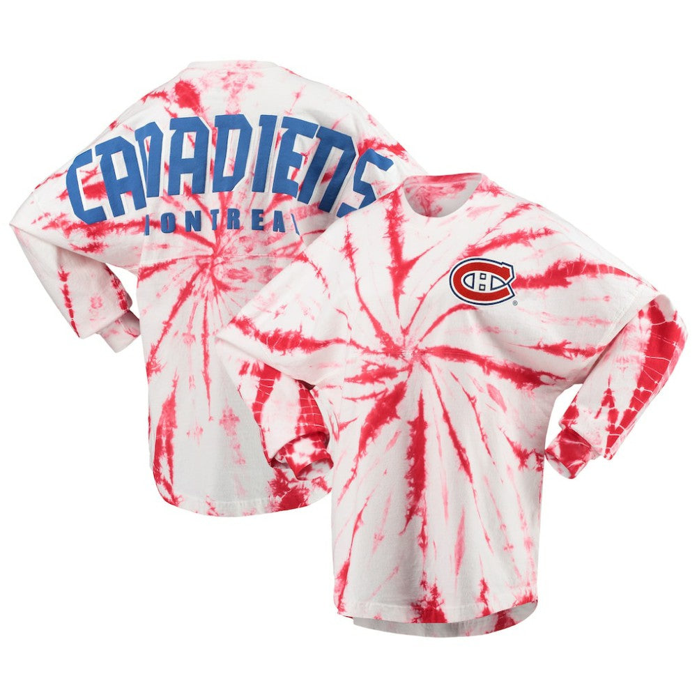 Montreal Canadiens Women's Spiral Tie-Dye Long Sleeve T-Shirt Online