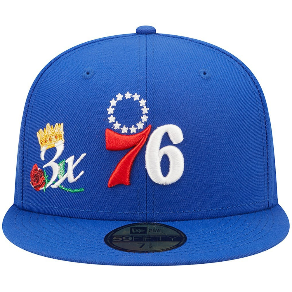 Philadelphia 76ers 3x NBA Finals Champions Crown 59FIFTY Fitted Hat New