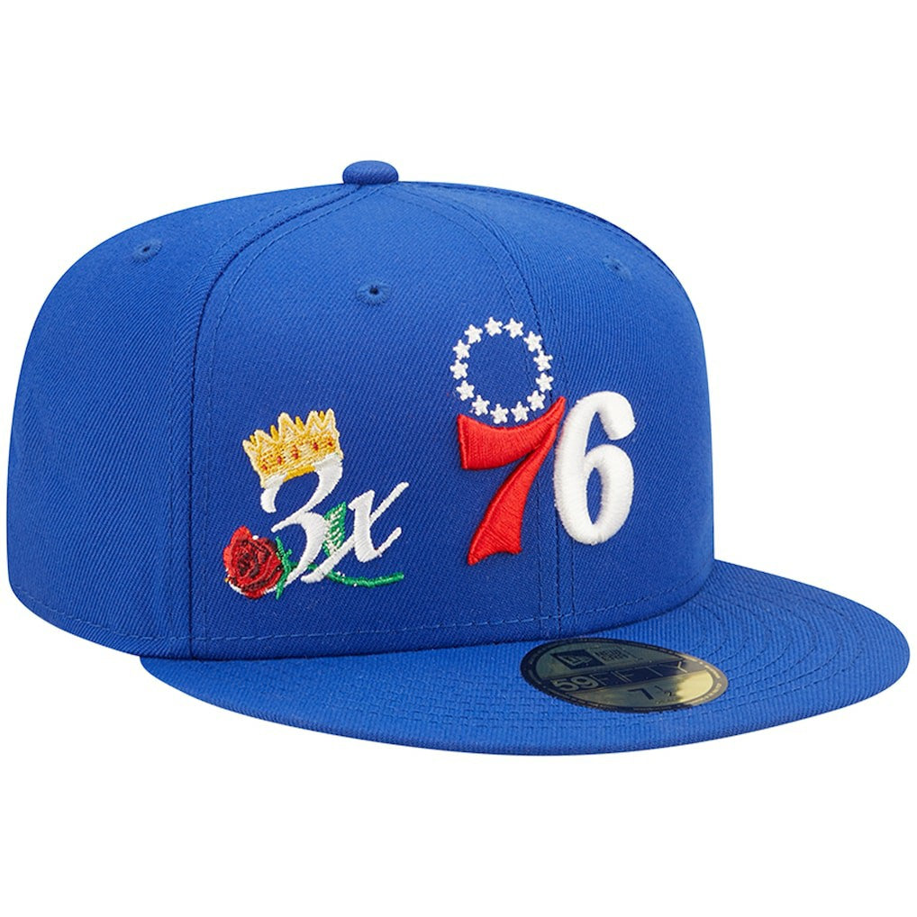 Philadelphia 76ers 3x NBA Finals Champions Crown 59FIFTY Fitted Hat New