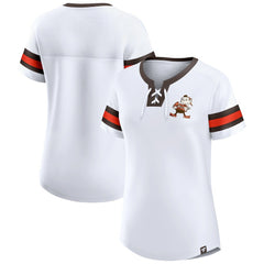 Cleveland Browns Fanatics Women's Brownie The Elf Gridiron Classics Sunday Best Lace-Up T-Shirt