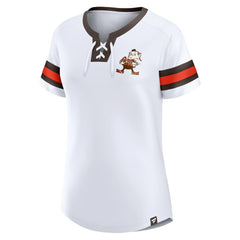 Cleveland Browns Fanatics Women's Brownie The Elf Gridiron Classics Sunday Best Lace-Up T-Shirt