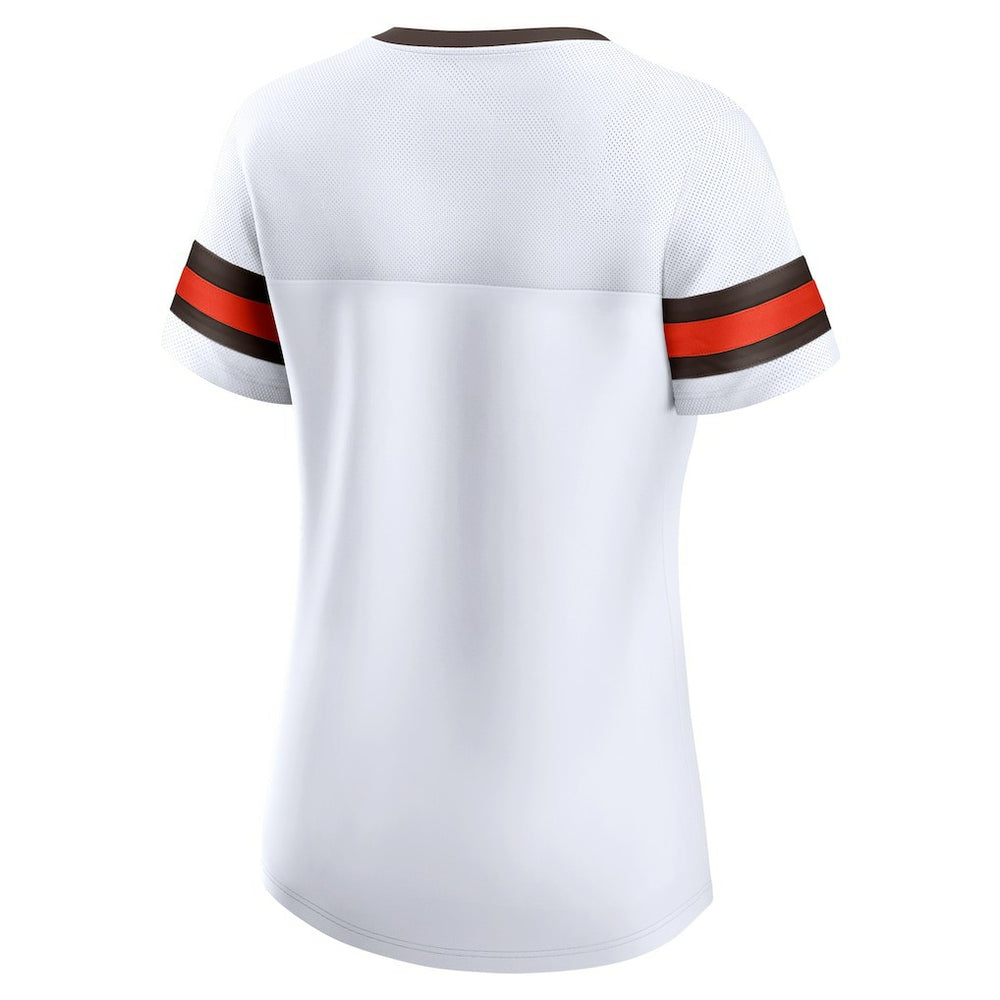 Cleveland Browns Fanatics Women's Brownie The Elf Gridiron Classics Sunday Best Lace-Up T-Shirt