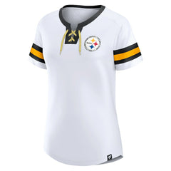 Pittsburgh Steelers Fanatics Women's Sunday Best Lace-Up T-Shirt