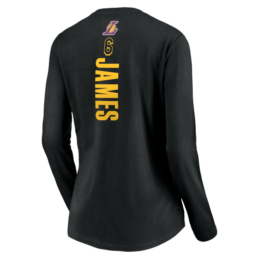 LeBron James Los Angeles Lakers Women's #6 Playmaker Name & Number Long Sleeve V-Neck T-Shirt Discount
