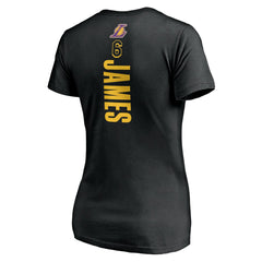 LeBron James Los Angeles Lakers Women's #6 Playmaker Name & Number V-Neck T-Shirt On Sale