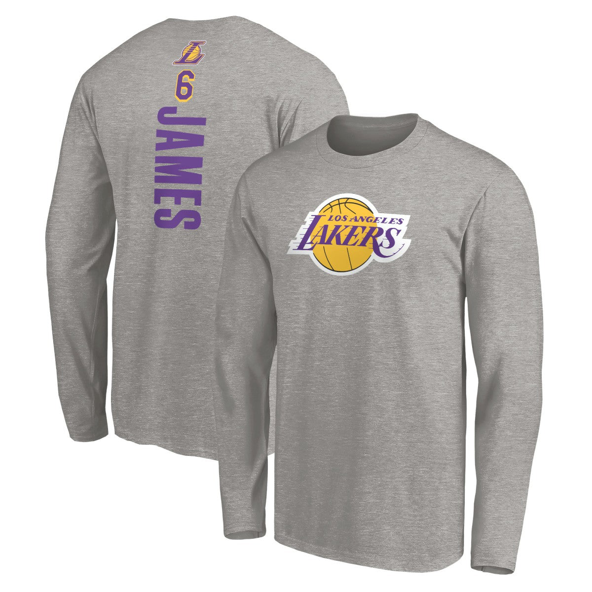 LeBron James Los Angeles Lakers #6 Playmaker Name & Number Long Sleeve T-Shirt Outlet