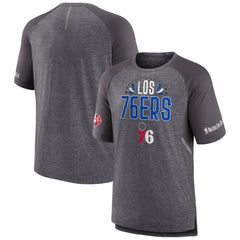 Philadelphia 76ers 2022 Noches Ene-Be-A Core Shooting Raglan T-Shirt On Sale