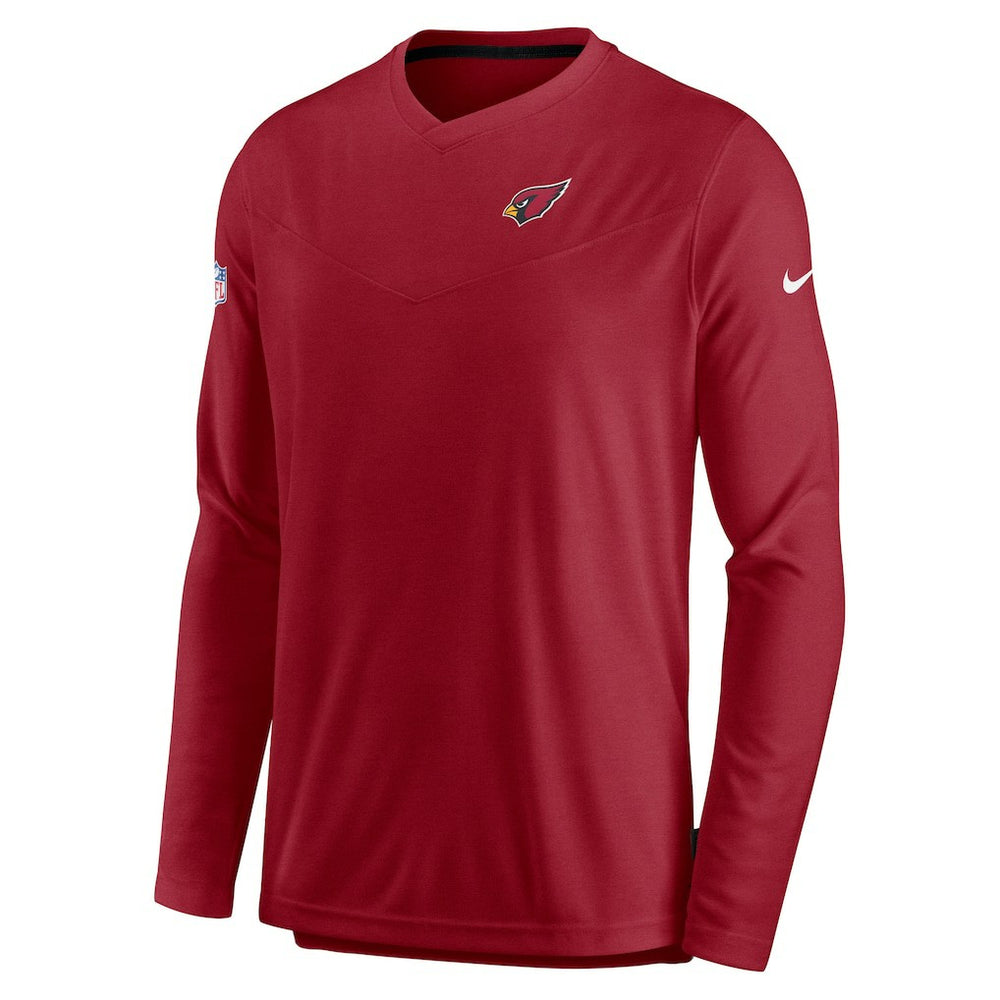Arizona Cardinals Nike Sideline Coach Chevron Lock Up Long Sleeve V-Neck Performance T-Shirt
