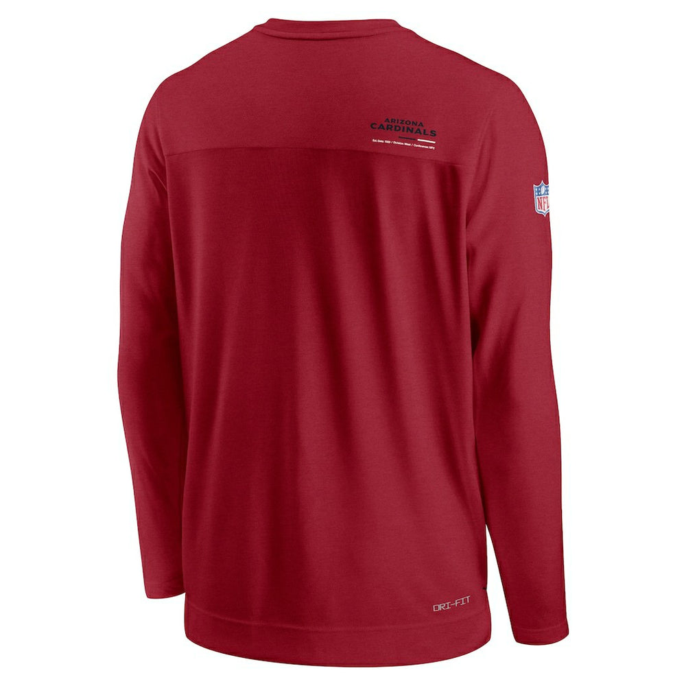 Arizona Cardinals Nike Sideline Coach Chevron Lock Up Long Sleeve V-Neck Performance T-Shirt