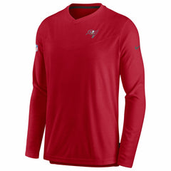 Tampa Bay Buccaneers Nike Sideline Coach Chevron Lock Up Long Sleeve V-Neck Performance T-Shirt