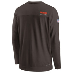Cleveland Browns Nike Sideline Coach Chevron Lock Up Long Sleeve V-Neck Performance T-Shirt