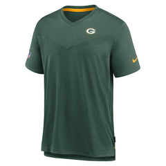 Green Bay Packers Nike Sideline Coach Chevron Lock Up Logo V-Neck Performance T-Shirt