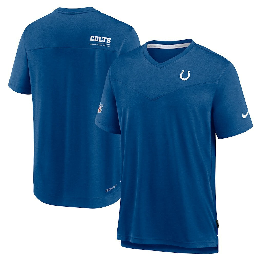 Indianapolis Colts Nike Sideline Coach Chevron Lock Up Logo V-Neck Performance T-Shirt