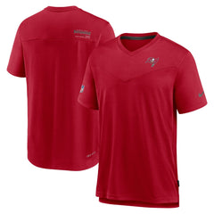 Tampa Bay Buccaneers Nike Sideline Coach Chevron Lock Up Logo V-Neck Performance T-Shirt