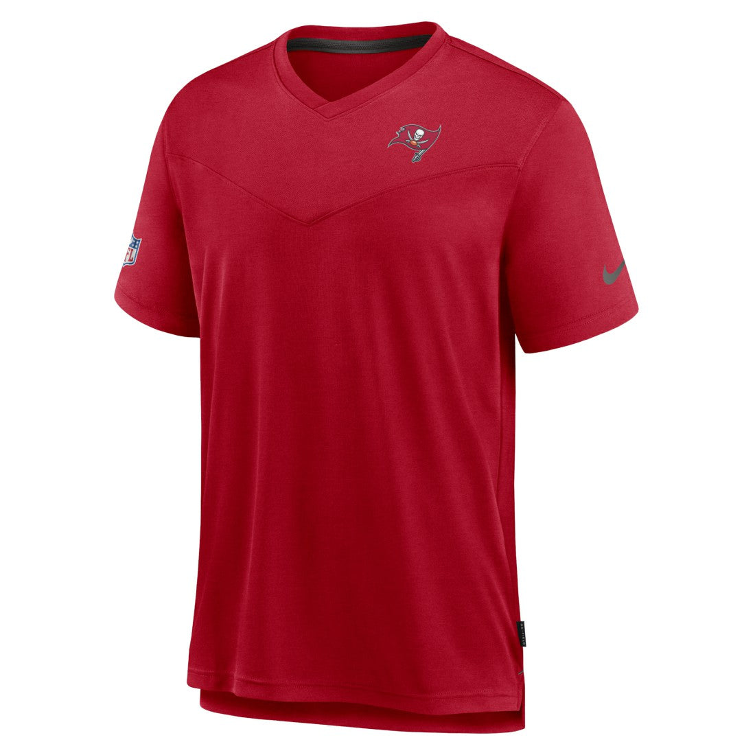 Tampa Bay Buccaneers Nike Sideline Coach Chevron Lock Up Logo V-Neck Performance T-Shirt
