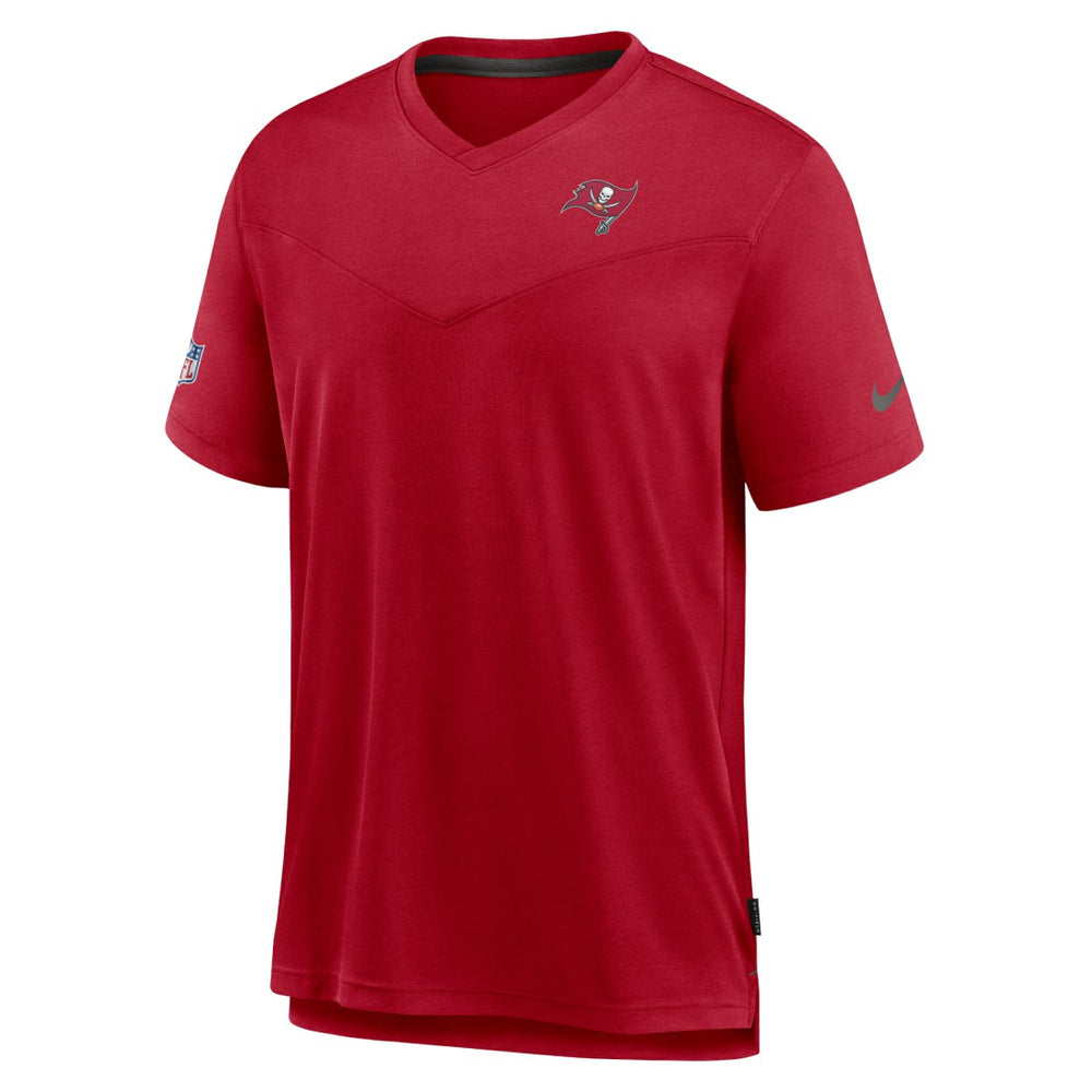 Tampa Bay Buccaneers Nike Sideline Coach Chevron Lock Up Logo V-Neck Performance T-Shirt