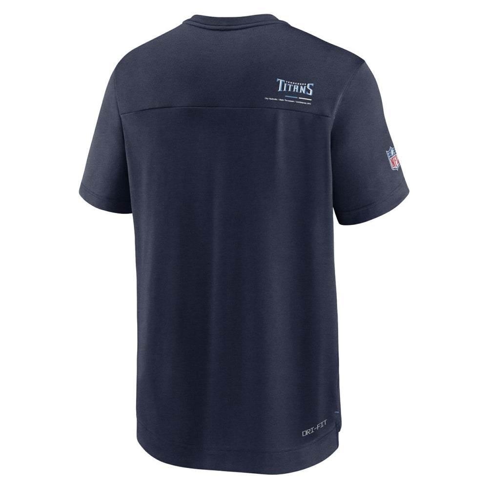 Tennessee Titans Nike Sideline Coach Chevron Lock Up Logo V-Neck Performance T-Shirt