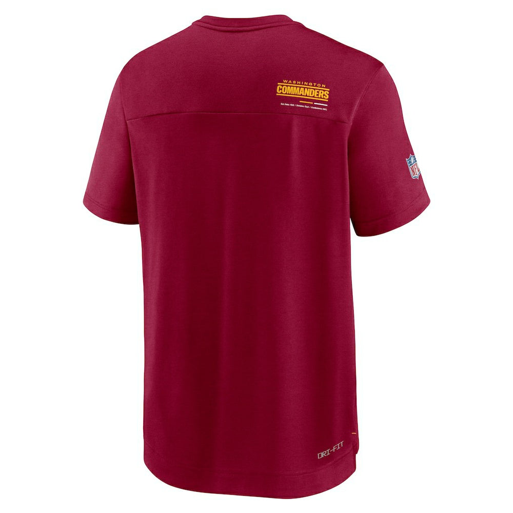 Washington Commanders Nike Sideline Coach Chevron Lock Up Logo V-Neck Performance T-Shirt