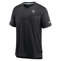 Las Vegas Raiders Nike Sideline Coach Chevron Lock Up Logo V-Neck Performance T-Shirt