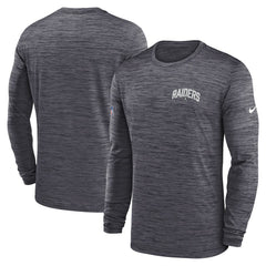 Las Vegas Raiders Nike Sideline Velocity Athletic Stack Performance Long Sleeve T-Shirt