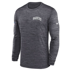 Las Vegas Raiders Nike Sideline Velocity Athletic Stack Performance Long Sleeve T-Shirt