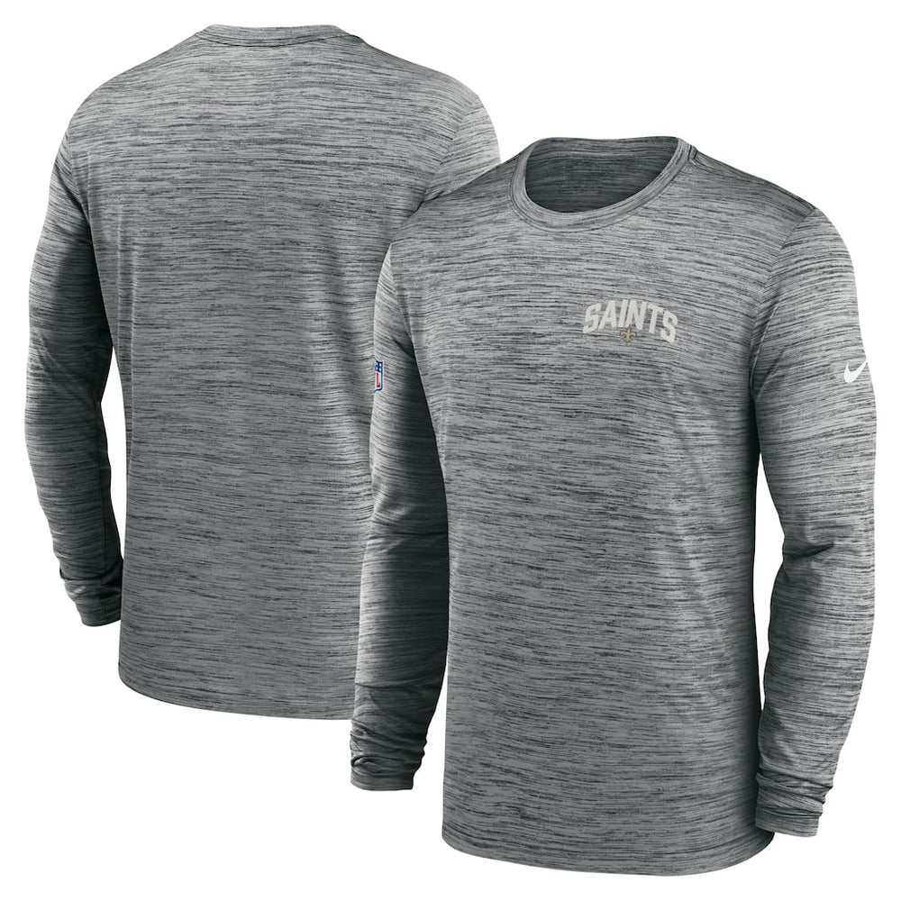 New Orleans Saints Nike Sideline Velocity Athletic Stack Performance Long Sleeve T-Shirt