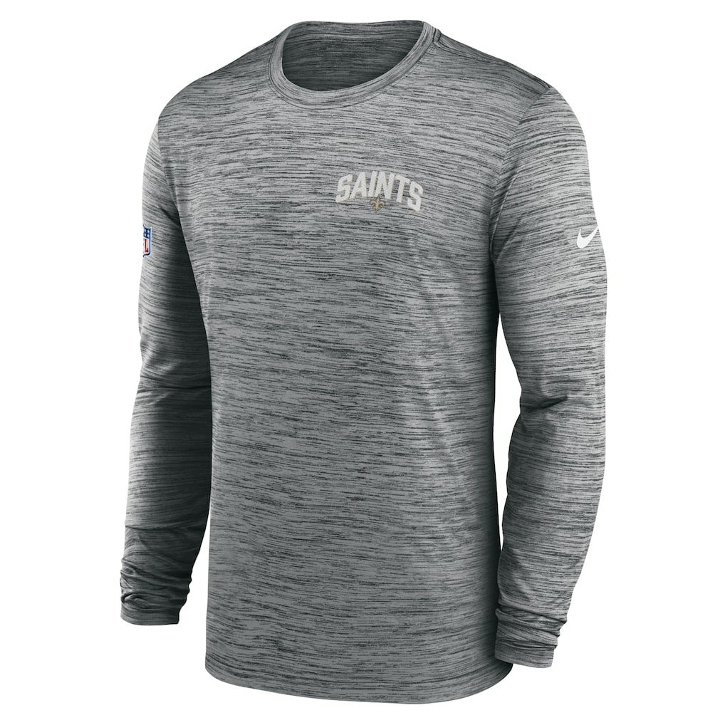 New Orleans Saints Nike Sideline Velocity Athletic Stack Performance Long Sleeve T-Shirt