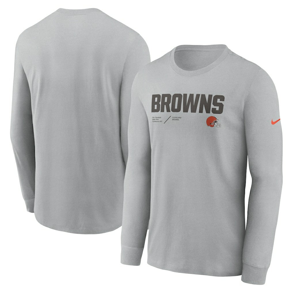 Cleveland Browns Nike Sideline Infograph Lock Up Performance Long Sleeve T-Shirt