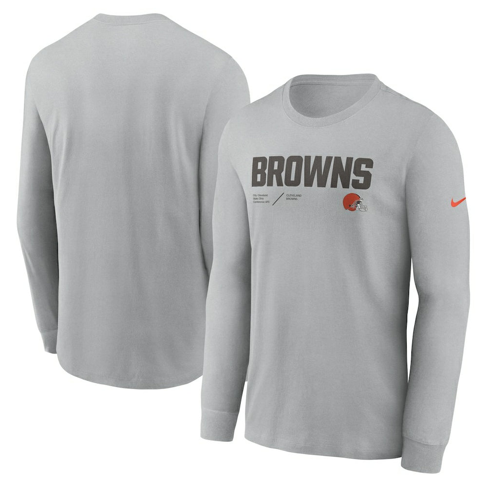 Cleveland Browns Nike Sideline Infograph Lock Up Performance Long Sleeve T-Shirt