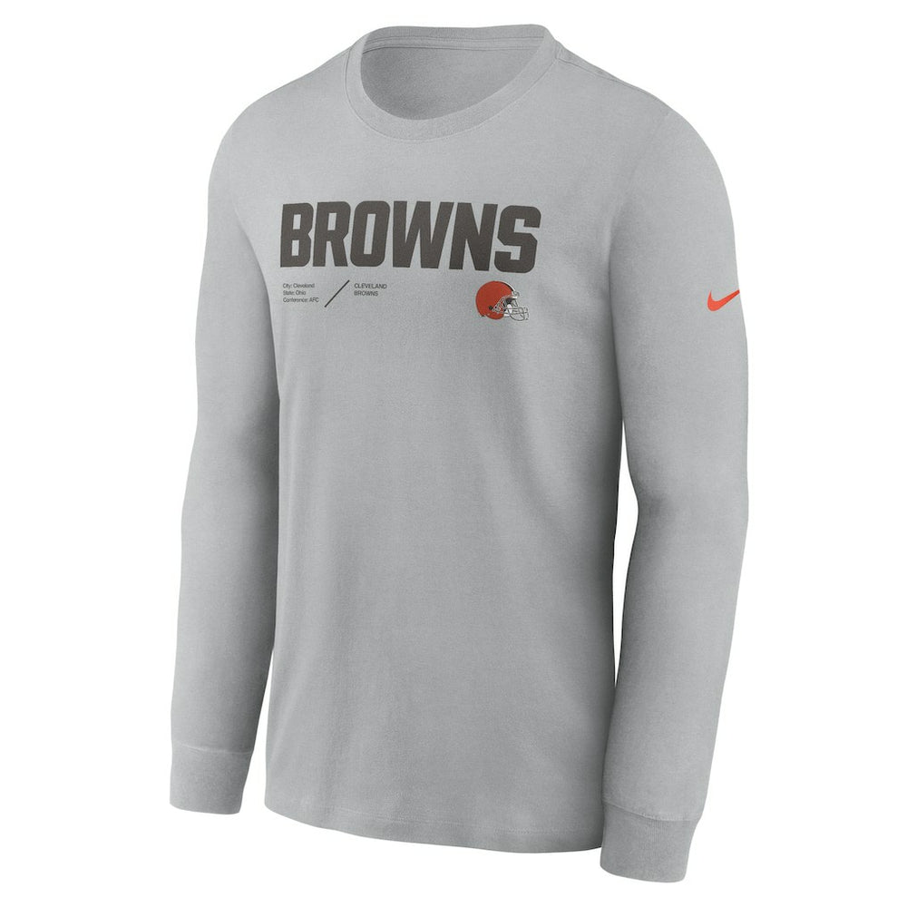Cleveland Browns Nike Sideline Infograph Lock Up Performance Long Sleeve T-Shirt