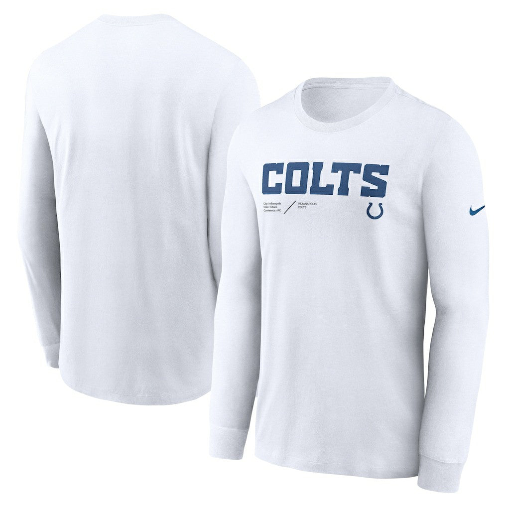 Indianapolis Colts Nike Sideline Infograph Lock Up Performance Long Sleeve T-Shirt