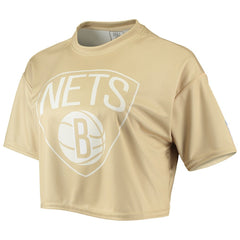 Brooklyn Nets Women's Tan Sand Crop Top discount On Sale