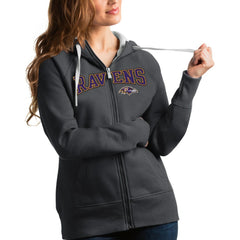 Baltimore Ravens  Antigua Women's Wordmark Victory Full-Zip Hoodie