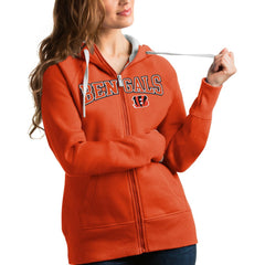 Cincinnati Bengals  Antigua Women's Wordmark Victory Full-Zip Hoodie