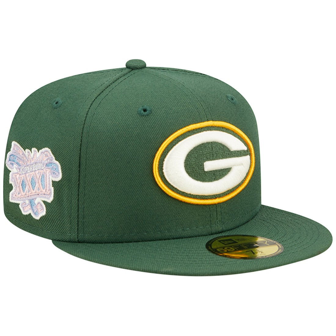 Green Bay Packers New Era Super Bowl XXXI Purple Pop Sweat 59FIFTY Fitted Hat