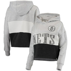 Brooklyn Nets '47 Women's Lizzy Cutoff Pullover Hoodie Discount