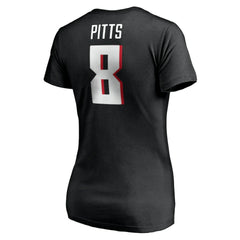 Atlanta Falcons Fanatics Kyle Pitts  Women's Player Icon Name & Number V-Neck T-Shirt