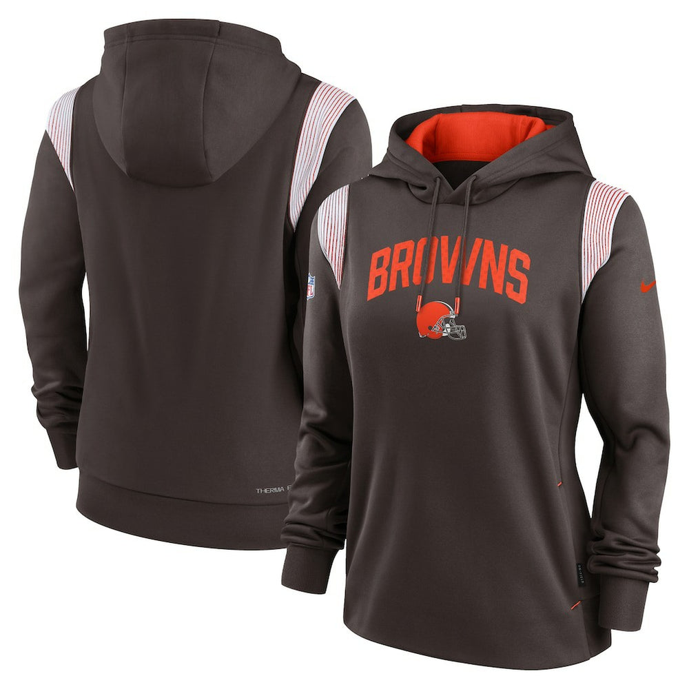 Cleveland Browns Nike Women's Sideline Stack Performance Pullover Hoodie