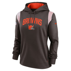 Cleveland Browns Nike Women's Sideline Stack Performance Pullover Hoodie
