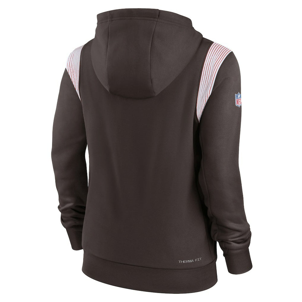 Cleveland Browns Nike Women's Sideline Stack Performance Pullover Hoodie