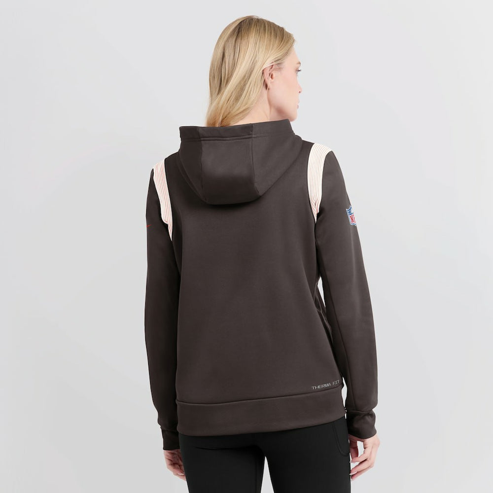 Cleveland Browns Nike Women's Sideline Stack Performance Pullover Hoodie