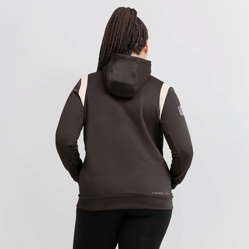 Cleveland Browns Nike Women's Sideline Stack Performance Pullover Hoodie