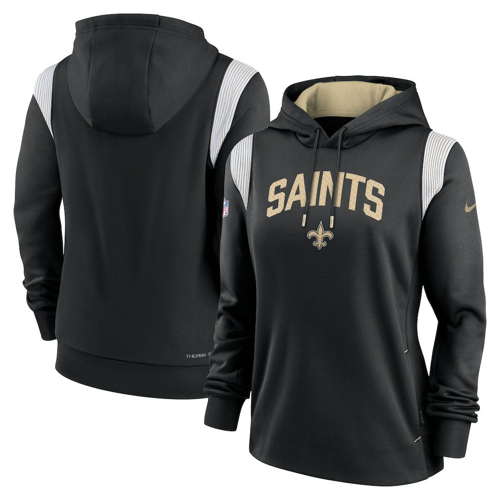 New Orleans Saints Nike Women's Sideline Stack Performance Pullover Hoodie