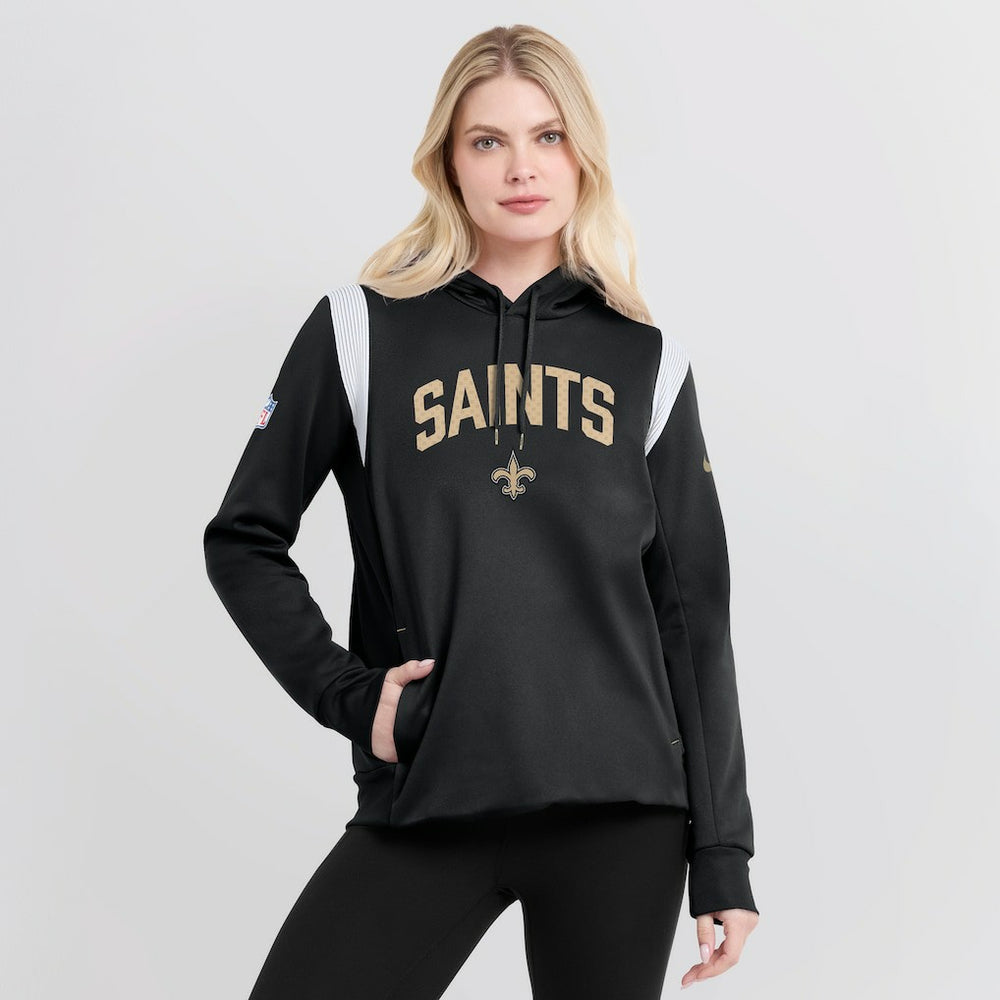 New Orleans Saints Nike Women's Sideline Stack Performance Pullover Hoodie