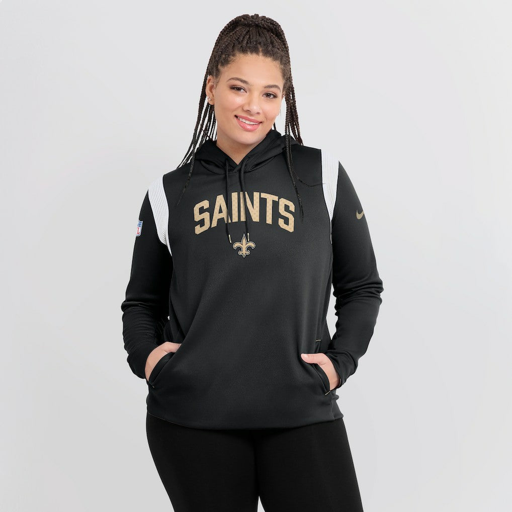 New Orleans Saints Nike Women's Sideline Stack Performance Pullover Hoodie