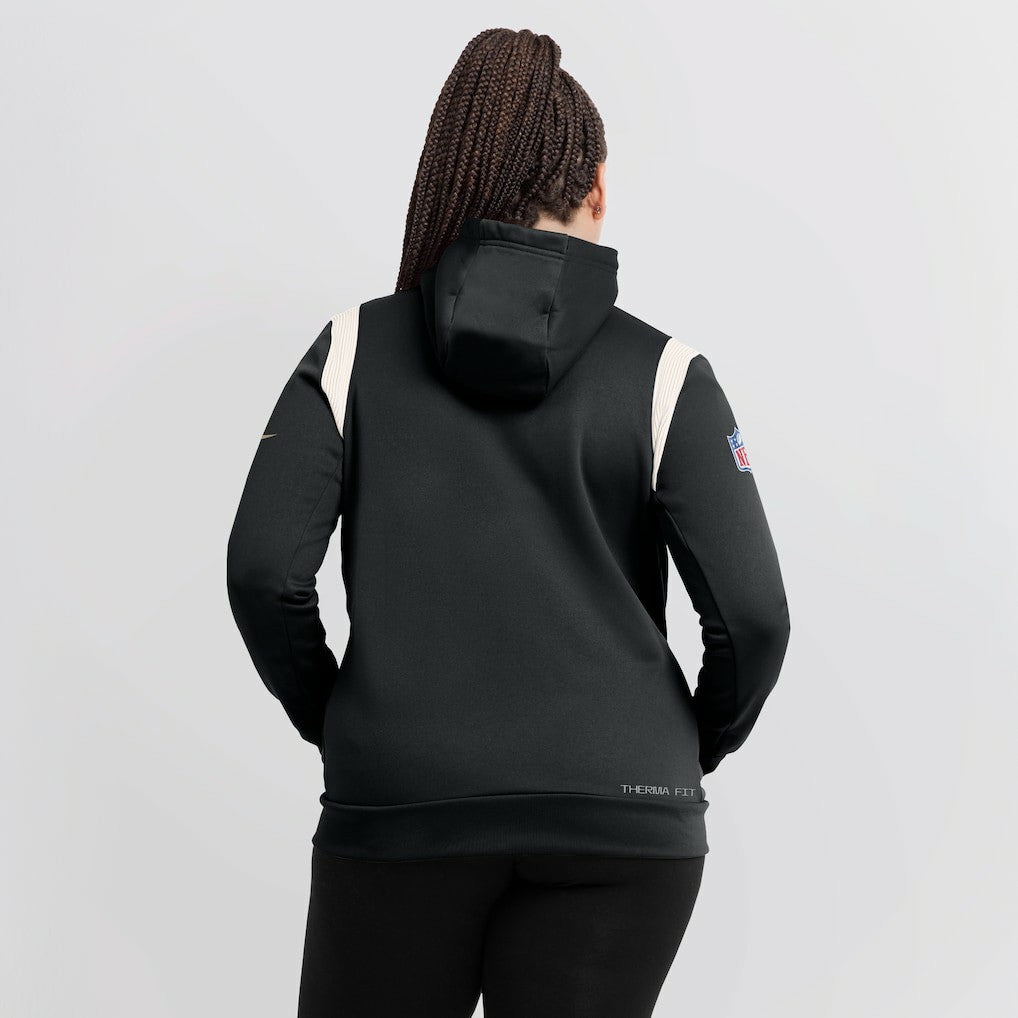 New Orleans Saints Nike Women's Sideline Stack Performance Pullover Hoodie